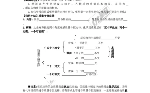 课题1质量守恒定律_初中化学_01.人教版初中化学_01.初中化学课件PPT--教案--试题_初中化学全套(课件--教案--配套)_18年初中化学9年级上_18秋九化上(RJ)--3.精品学案