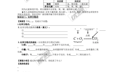 课题1质量守恒定律_初中化学_01.人教版初中化学_01.初中化学课件PPT--教案--试题_初中化学全套(课件--教案--配套)_18年初中化学9年级上_18秋九化上(RJ)--3.精品学案