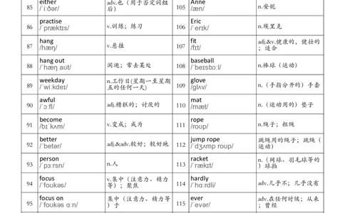 七下单词背诵表_单词默写表人教7下（新版）