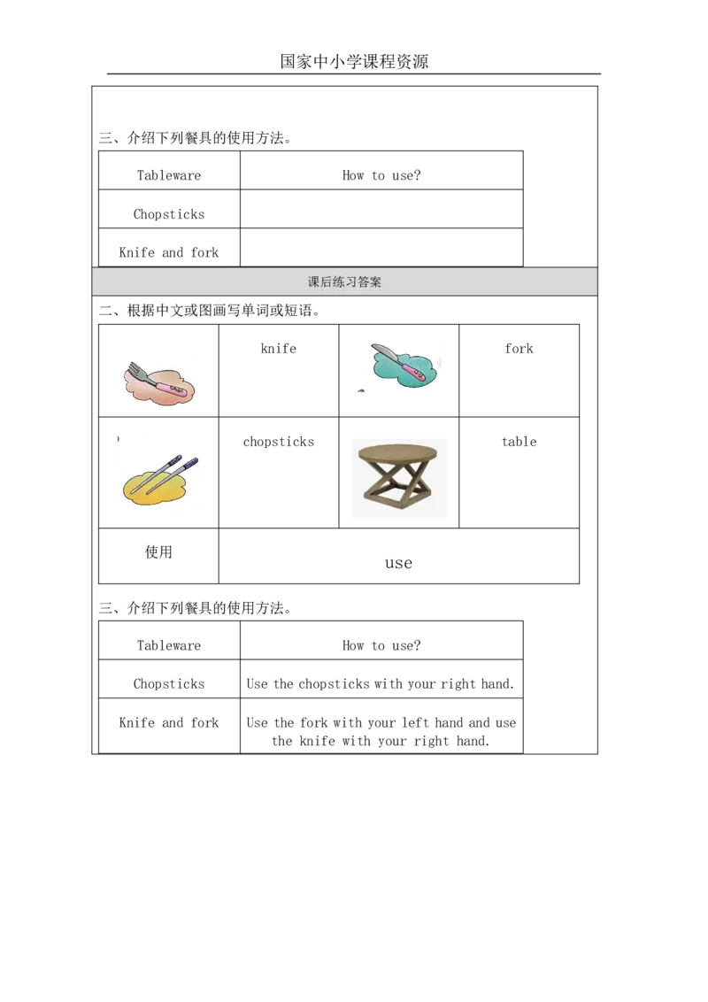 10Unit4AttablePartA_国家课_课后练习_26春四年级上下册人教版_四上英语合集人教版PEP英语四年级上册新教材（教学视频+课件+动画+音频+练习+教案）_17练习资料_《小学英语》