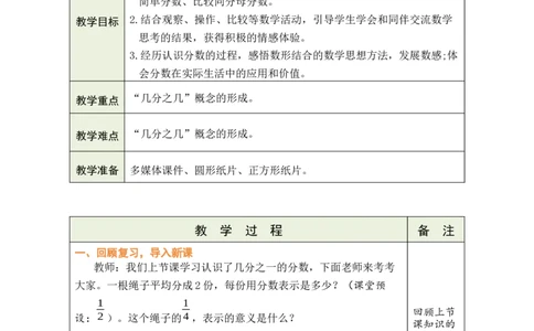 第2课时认识几分之几_A151三年级下册数学（苏教版）_2026春新版_第二套_03教案（第二套）齐全_第6单元分数的初步认识教学设计（共9课时）