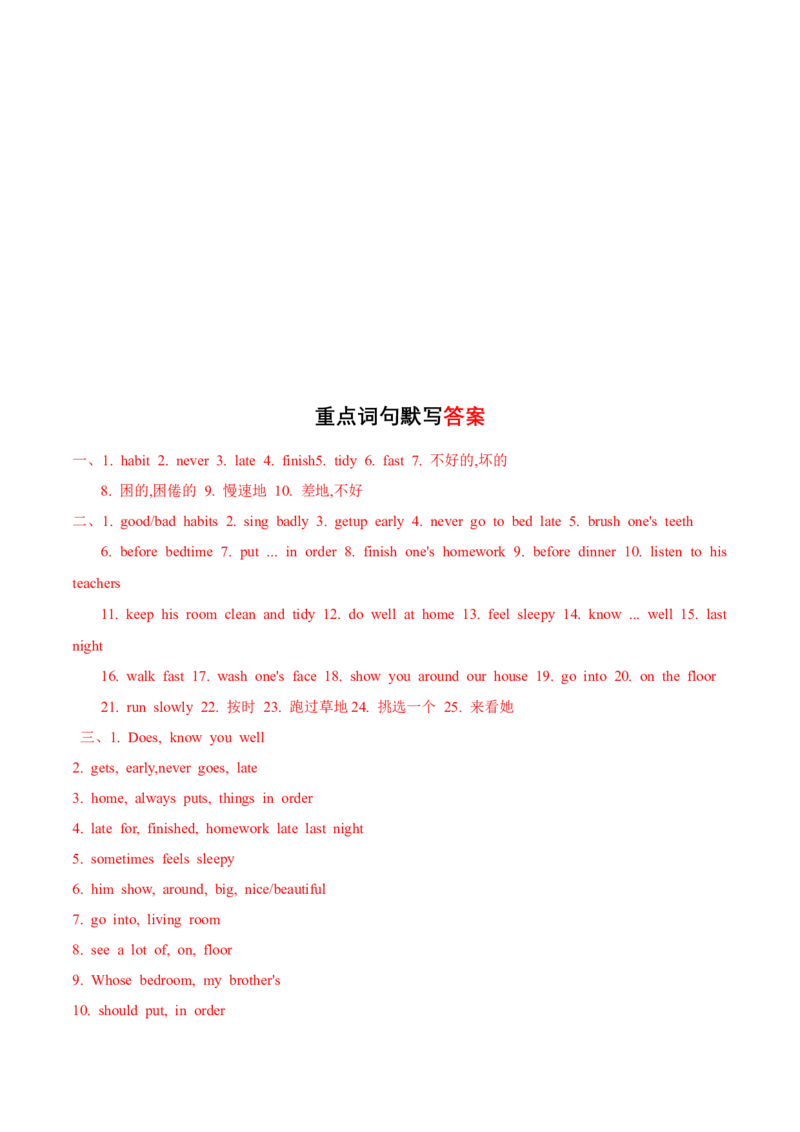 Unit2必背知识（知识清单）-（译林版三起）_单元知识专项_2024版