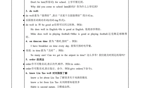 Unit2必背知识（知识清单）-（译林版三起）_单元知识专项_2024版