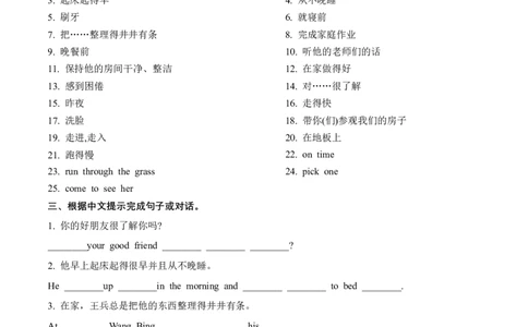 Unit2必背知识（知识清单）-（译林版三起）_单元知识专项_2024版