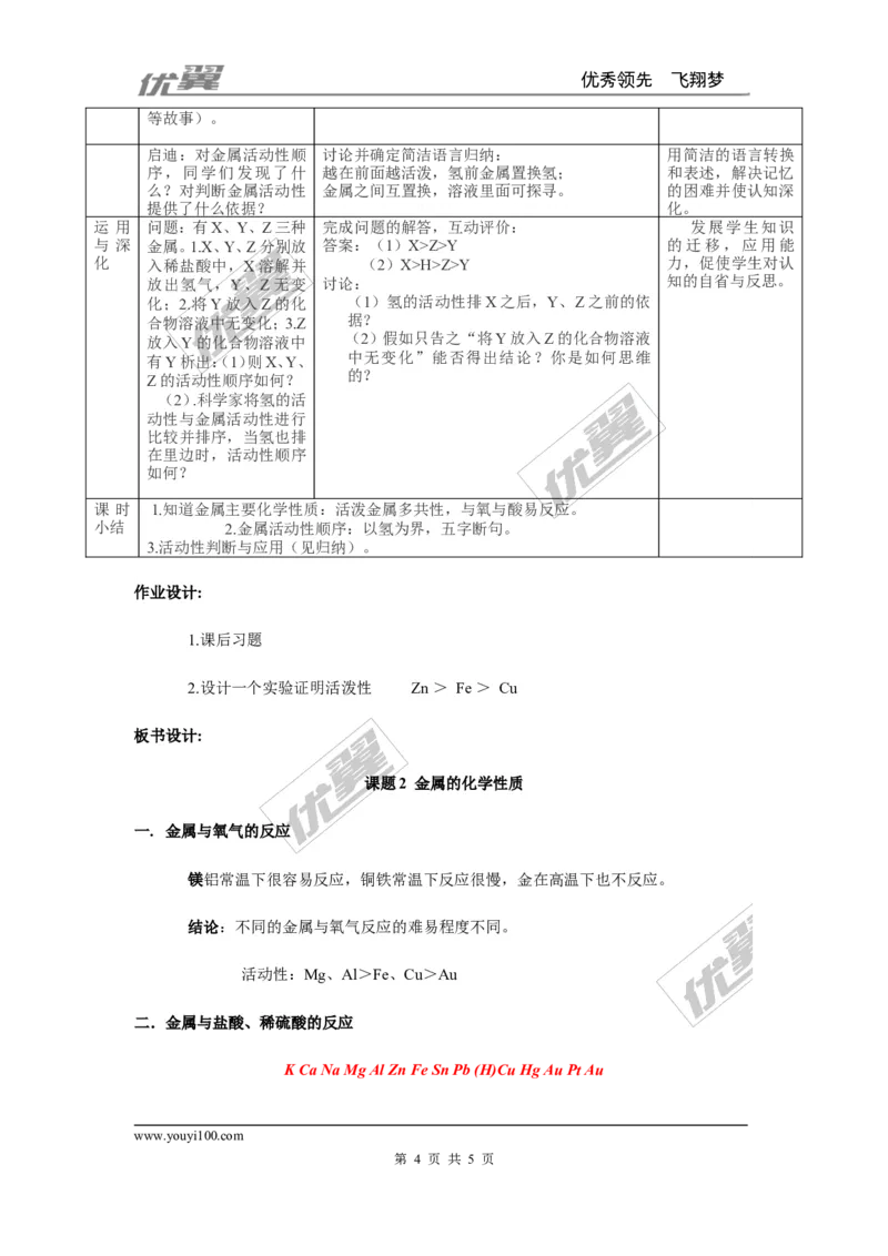 课题2金属的化学性质_初中化学_01.人教版初中化学_01.初中化学课件PPT--教案--试题_初中化学全套(课件--教案--配套)_18年初中化学9年级下_18春九化下(RJ)--2.精品教案