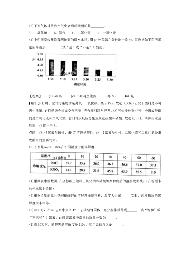江苏南京市2018年中考化学试题（word版含解析）_初中化学_01.人教版初中化学_06.初中化学中考真题