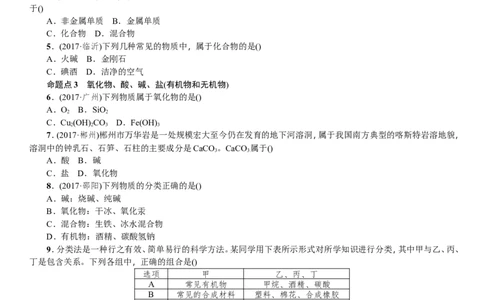 第8讲物质的分类_初中化学_01.人教版初中化学_07.初中化学中考总复习_2018年中考化学一轮复习（课件+测试）_2018年中考化学一轮复习（课件+测试）：第8讲物质的分类(共2份打包)