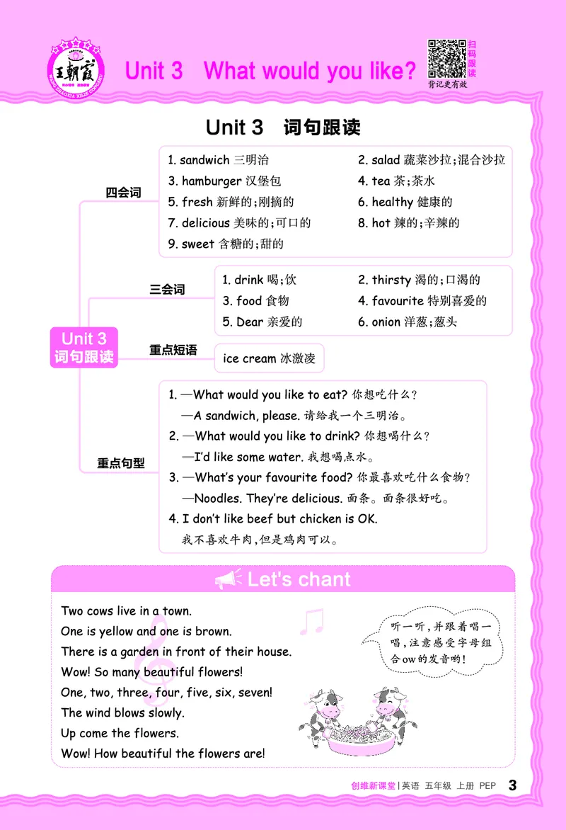 2024秋新版王朝霞《词句跟读》人教PEP五上_26春四年级上下册人教版_四上英语合集人教版PEP英语四年级上册新教材（教学视频+课件+动画+音频+练习+教案）_17练习资料