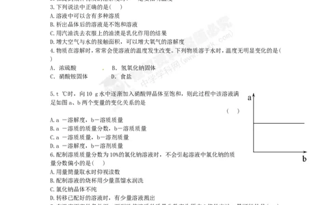 （人教版）九年级下册：第9单元溶液检测&bull;知能升级_初中化学_01.人教版初中化学_01.初中化学课件PPT--教案--试题_初中化学18年试卷_人教版九年级化学下册2018