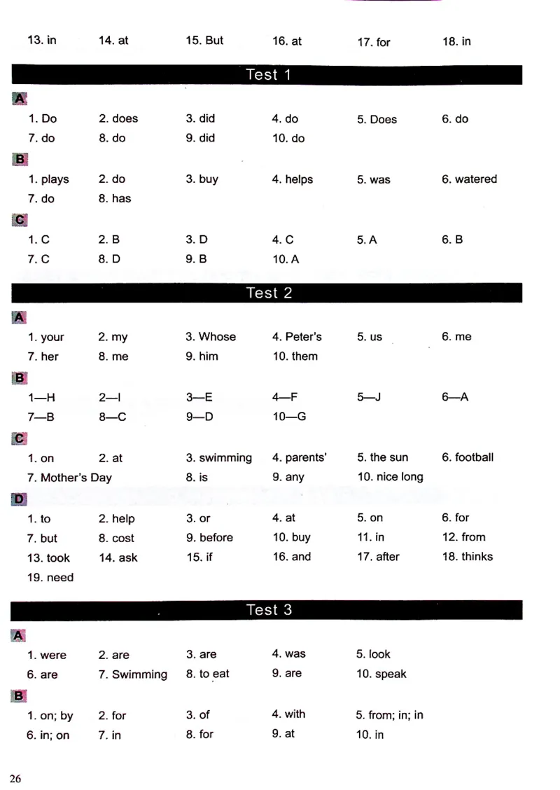 4英语~文霸答案-新_26春四年级上下册人教版_四上英语合集人教版PEP英语四年级上册新教材（教学视频+课件+动画+音频+练习+教案）_17练习资料_小学英语（预习复习资料大礼包）