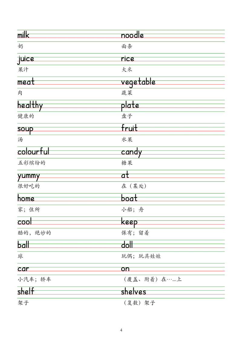 2025春新版三下人教pep版单词木棍体字帖-Unit1-6_26春四年级上下册人教版_四上英语合集人教版PEP英语四年级上册新教材（教学视频+课件+动画+音频+练习+教案）_17练习资料