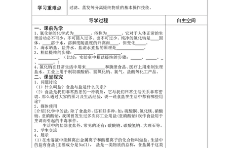 第11单元盐、化肥精品导学案(9页)_初中化学_01.人教版初中化学_01.初中化学课件PPT--教案--试题_初中化学全套_化学教案_化学：人教版九年级下册导学案（2套20份）