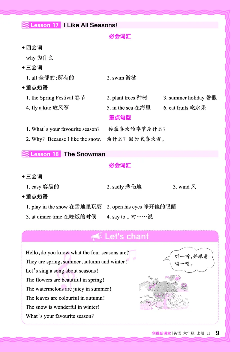 2024秋新版王朝霞《词句跟读》冀教英语六上_26春四年级上下册人教版_四上英语合集人教版PEP英语四年级上册新教材（教学视频+课件+动画+音频+练习+教案）_17练习资料