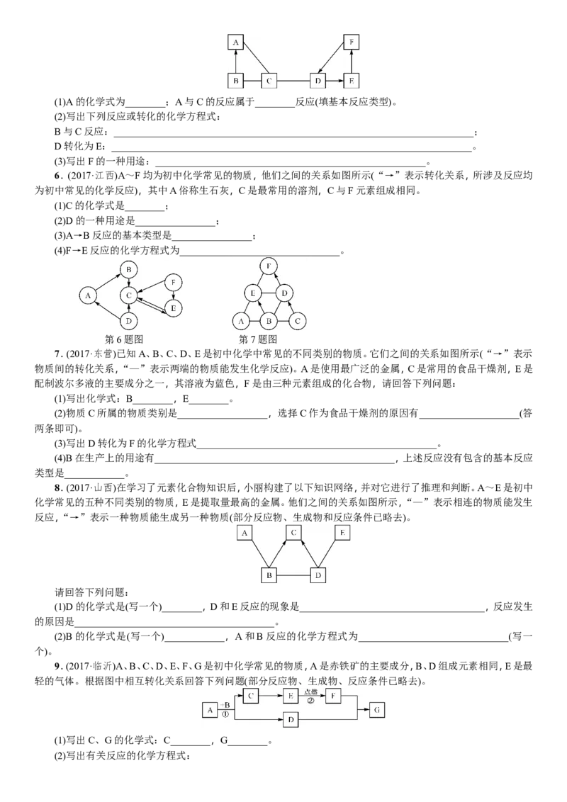 题型复习（二）推断题_初中化学_01.人教版初中化学_07.初中化学中考总复习_2018年中考化学一轮复习课件+测试_2018年中考化学一轮复习课件+测试：题型复习（二）推断题(共2份打包)