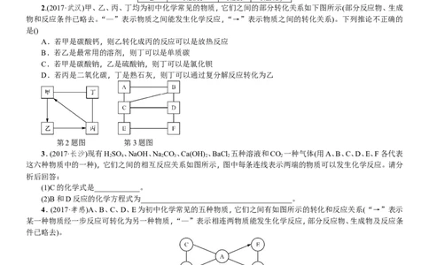 题型复习（二）推断题_初中化学_01.人教版初中化学_07.初中化学中考总复习_2018年中考化学一轮复习课件+测试_2018年中考化学一轮复习课件+测试：题型复习（二）推断题(共2份打包)