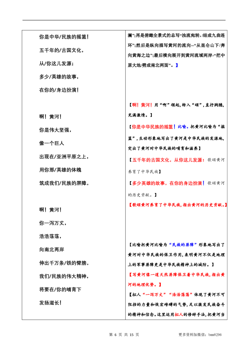第05讲《黄河颂》_新人教版七下语文学习资料包_9.寒假预习课讲义+作业练习_七下语文寒假预习课