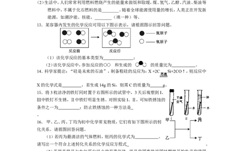 河南省平顶山市2012-2013学年九年级上学期期末考试化学试题_初中化学_01.人教版初中化学_01.初中化学课件PPT--教案--试题_初中化学全套_化学试题