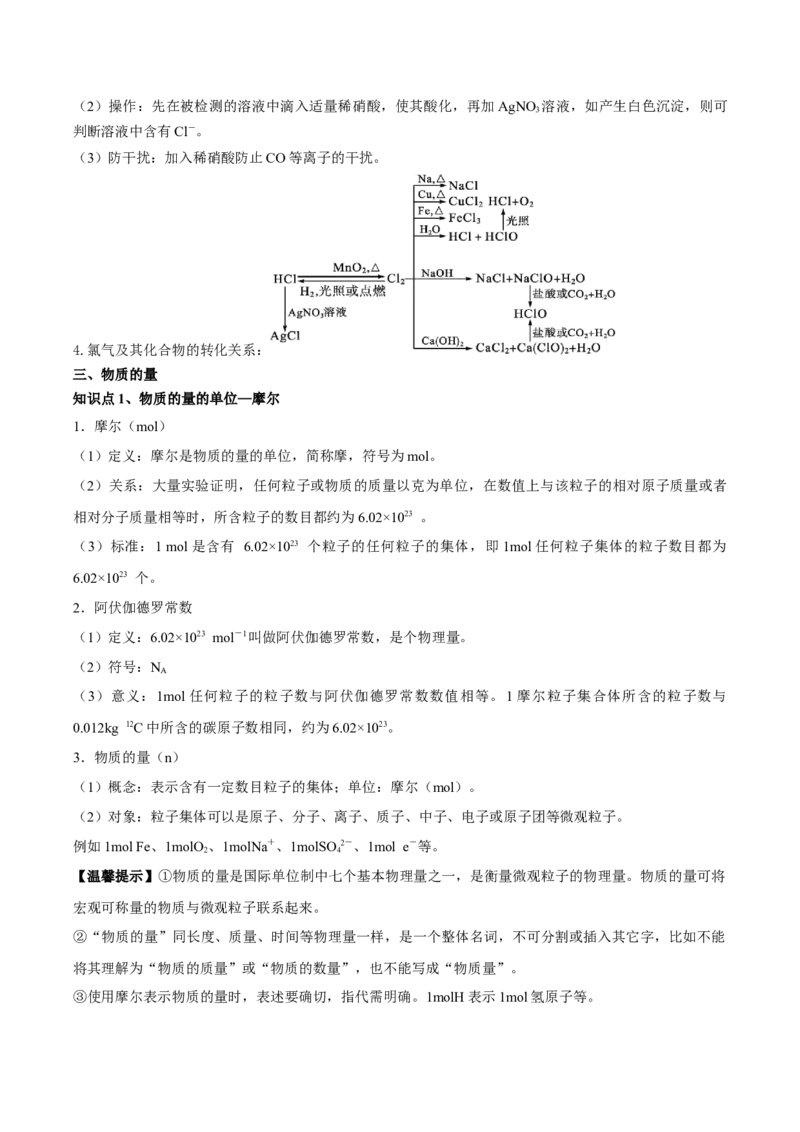 第二章海水中的重要元素&mdash;钠和氯（单元知识清单）-（人教版2019必修第一册）_高化_595801221724高中化学新人教版选择性必修一二三电子版教案PPT课件高中试卷_必修一册（人教版）