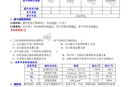 课时4.4卤族元素的结构和性质-2020-2021学年高一化学必修第一册精品讲义（新教材人教版）_高化_2025春-人教版高中化学_01新版高中化学必修一_5.精品讲义
