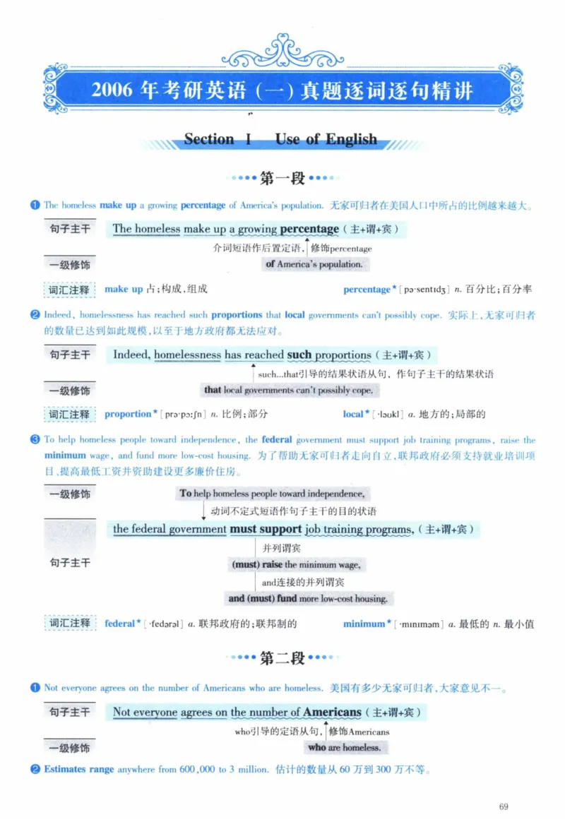 2006年逐词逐句精讲册_41考研英语一二历年真题解析_英语一_解析册+逐词逐句册