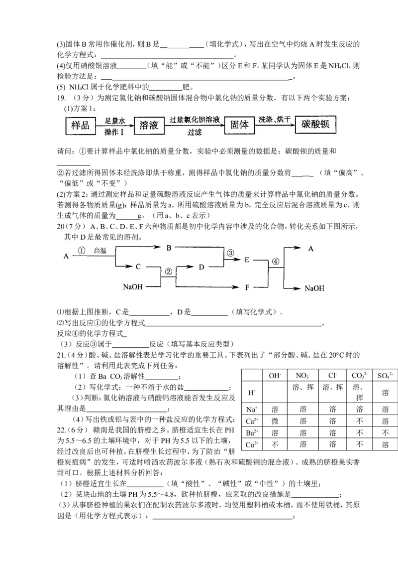 第11单元《盐化肥》单元检测卷及答案_初中化学_01.人教版初中化学_01.初中化学课件PPT--教案--试题_初中化学全套_化学试题_化学：人教版九年级下册各单元测试题及答案（58份）