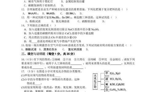 第11单元《盐化肥》单元检测卷及答案_初中化学_01.人教版初中化学_01.初中化学课件PPT--教案--试题_初中化学全套_化学试题_化学：人教版九年级下册各单元测试题及答案（58份）