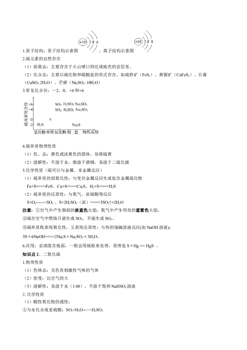 第五章化工生产中的重要非金属元素（单元知识清单）-（人教版2019必修第二册）_高化_595801221724高中化学新人教版选择性必修一二三电子版教案PPT课件高中试卷_必修二册（人教版）