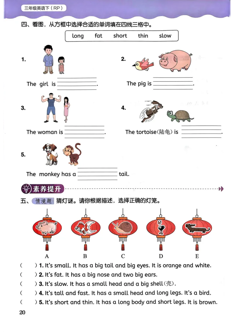 25春黄冈小状元作业本3下英语（PEP)_26春四年级上下册人教版_四上英语合集人教版PEP英语四年级上册新教材（教学视频+课件+动画+音频+练习+教案）_17练习资料_《黄冈小状元作业本》25春