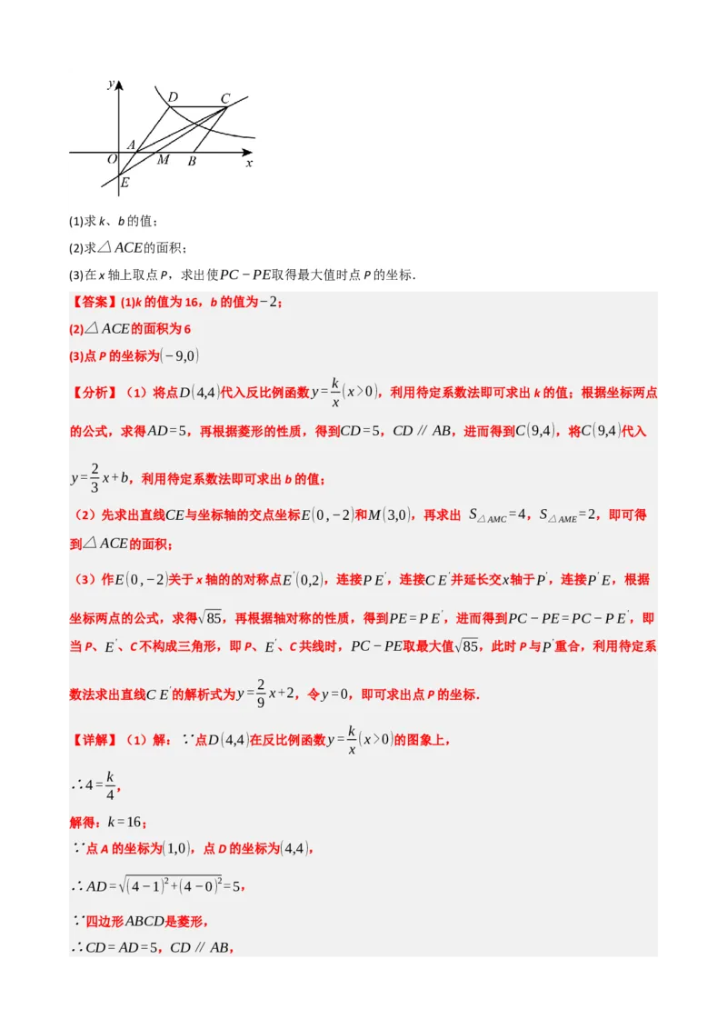 专题12反比例函数（解析版）_中考数学一轮复习word_解析版