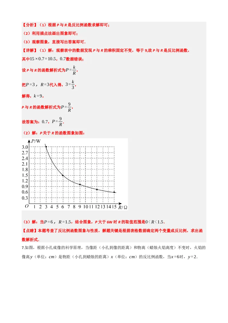 专题12反比例函数（解析版）_中考数学一轮复习word_解析版
