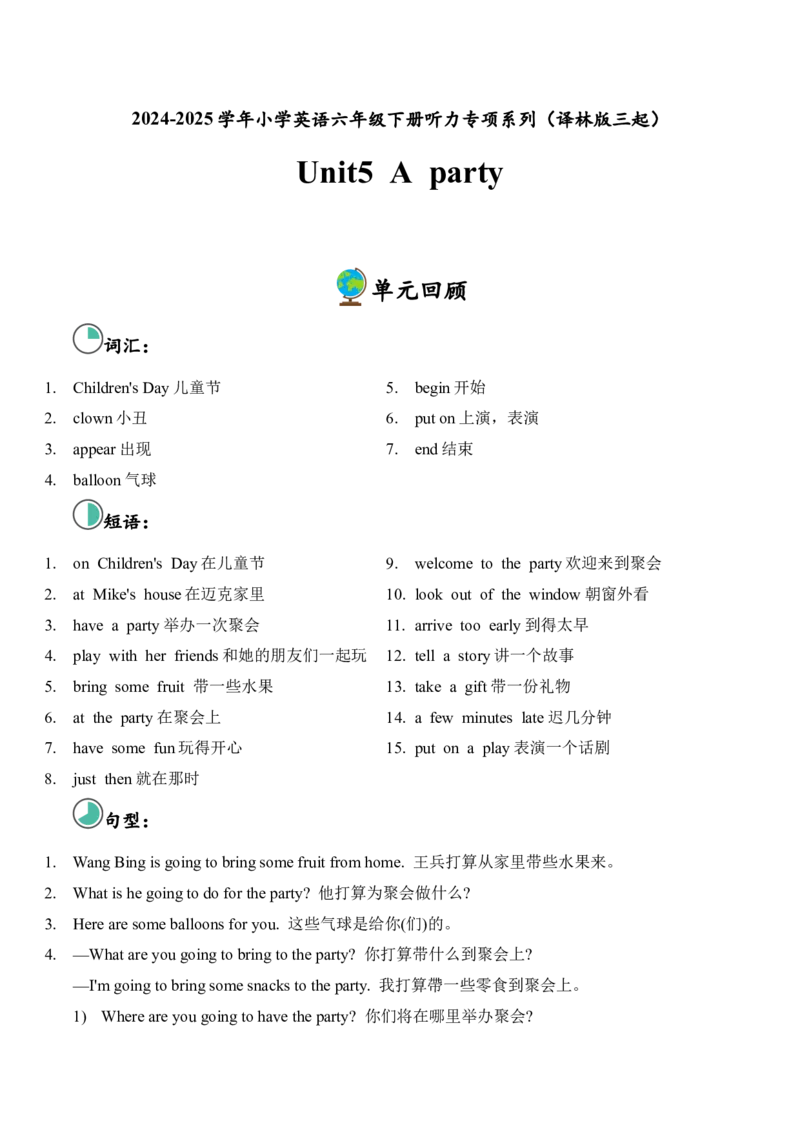 Unit5Aparty单元听力专项_听力专项练习-T4_2025版_Unit5Aparty单元听力专项-（译林版三起）