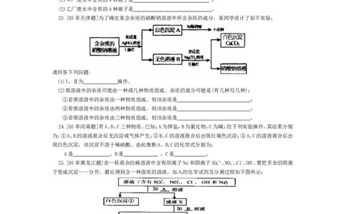 精选练习9物质的检验_初中化学_01.人教版初中化学_01.初中化学课件PPT--教案--试题_初中化学全套_化学试题_黄冈中学2010年理科实验班招生考试-蔡河中学冲刺精选练习
