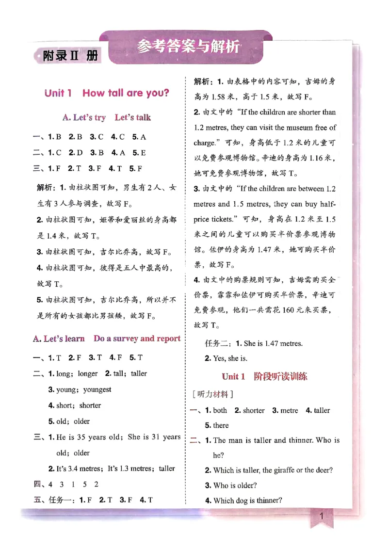 25春黄冈小状元作业本6下英语（PEP)-答案_26春四年级上下册人教版_四上英语合集人教版PEP英语四年级上册新教材（教学视频+课件+动画+音频+练习+教案）_17练习资料
