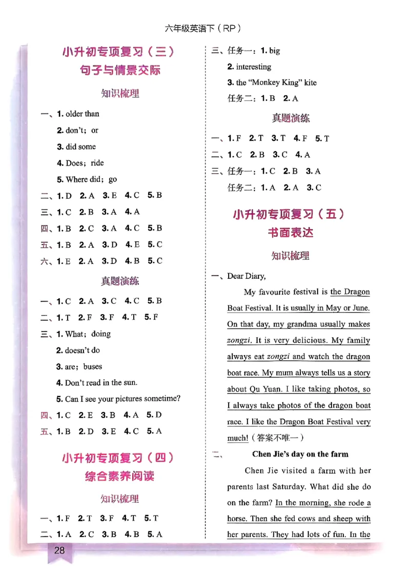25春黄冈小状元作业本6下英语（PEP)-答案_26春四年级上下册人教版_四上英语合集人教版PEP英语四年级上册新教材（教学视频+课件+动画+音频+练习+教案）_17练习资料