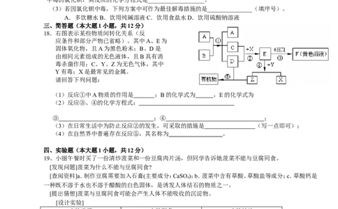 第12单元化学与生活检测题_初中化学_01.人教版初中化学_01.初中化学课件PPT--教案--试题_初中化学全套_化学试题_化学：人教版九年级下册各单元测试题及答案（58份）