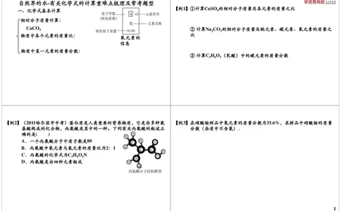 自然界的水-有关化学式的计算重难点梳理及常考题型_初中化学_01.人教版初中化学_02.初中化学教学视频_2.初中化学--教学视频--带讲义_新初三化学年卡菁英班（全国人教版）
