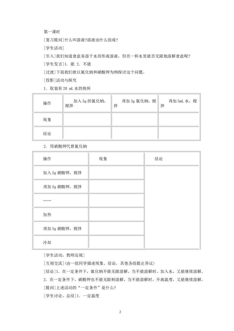 第9单元课题2溶解度(第1课时)_初中化学_01.人教版初中化学_01.初中化学课件PPT--教案--试题_初中化学全套_化学教案_化学：人教版九年级全册优秀教案(56份)
