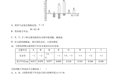 第四章物质结构元素周期律（单元测试）（原卷版）_高化_595801221724高中化学新人教版选择性必修一二三电子版教案PPT课件高中试卷_必修一册（人教版）_单元测试