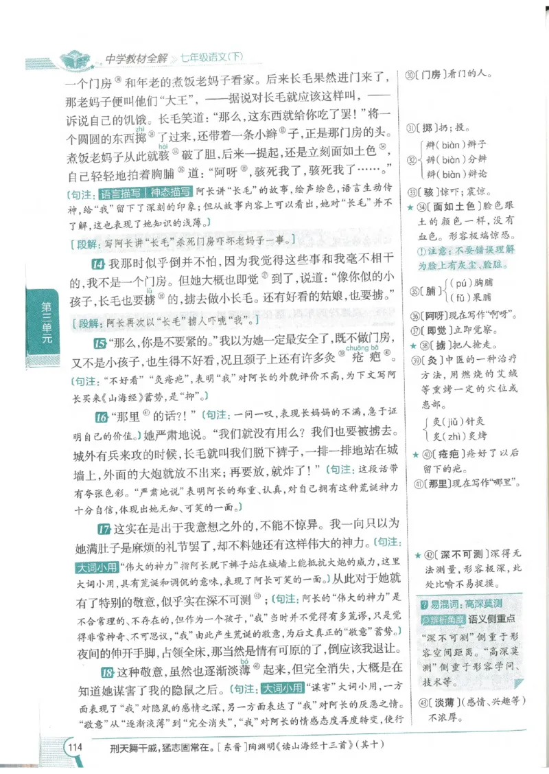 2025版《初中教材全解》语文七下_新人教版七下语文学习资料包_13.配套教辅练习