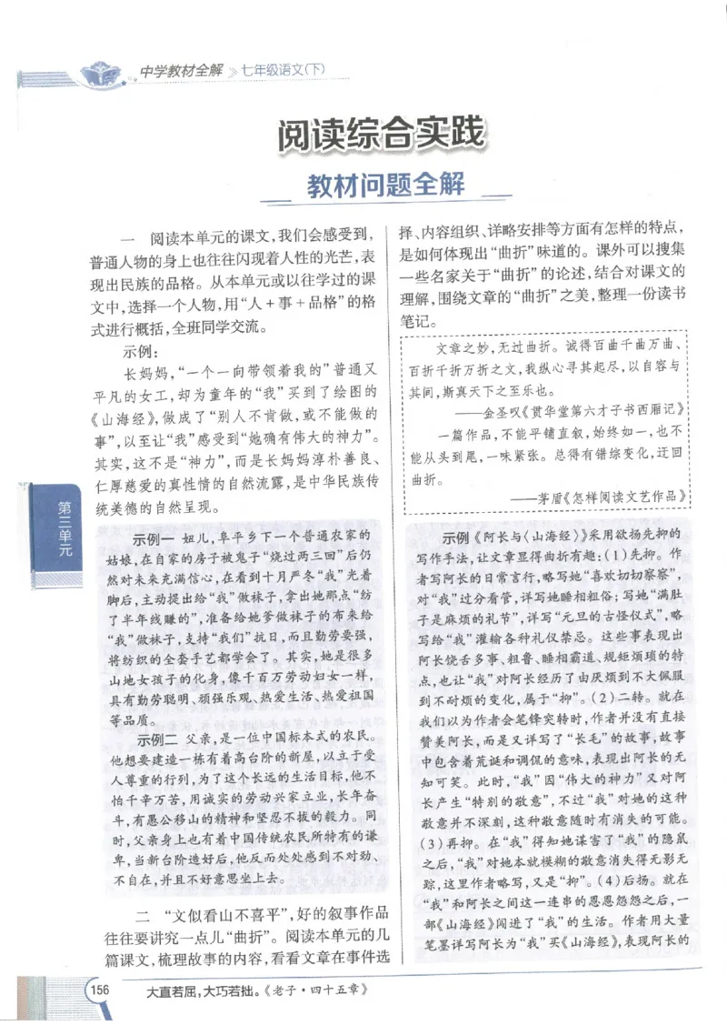 2025版《初中教材全解》语文七下_新人教版七下语文学习资料包_13.配套教辅练习