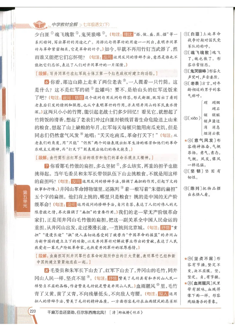 2025版《初中教材全解》语文七下_新人教版七下语文学习资料包_13.配套教辅练习
