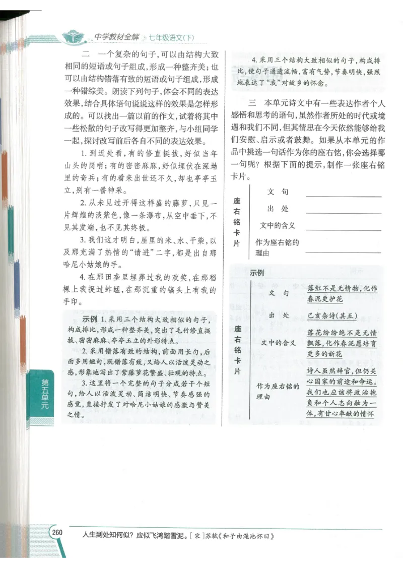 2025版《初中教材全解》语文七下_新人教版七下语文学习资料包_13.配套教辅练习