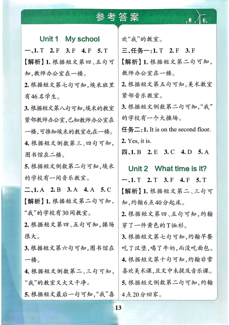 25春学霸冲A卷4下英语-同步阅读_26春四年级上下册人教版_四上英语合集人教版PEP英语四年级上册新教材（教学视频+课件+动画+音频+练习+教案）_17练习资料_《学霸冲A卷》25春