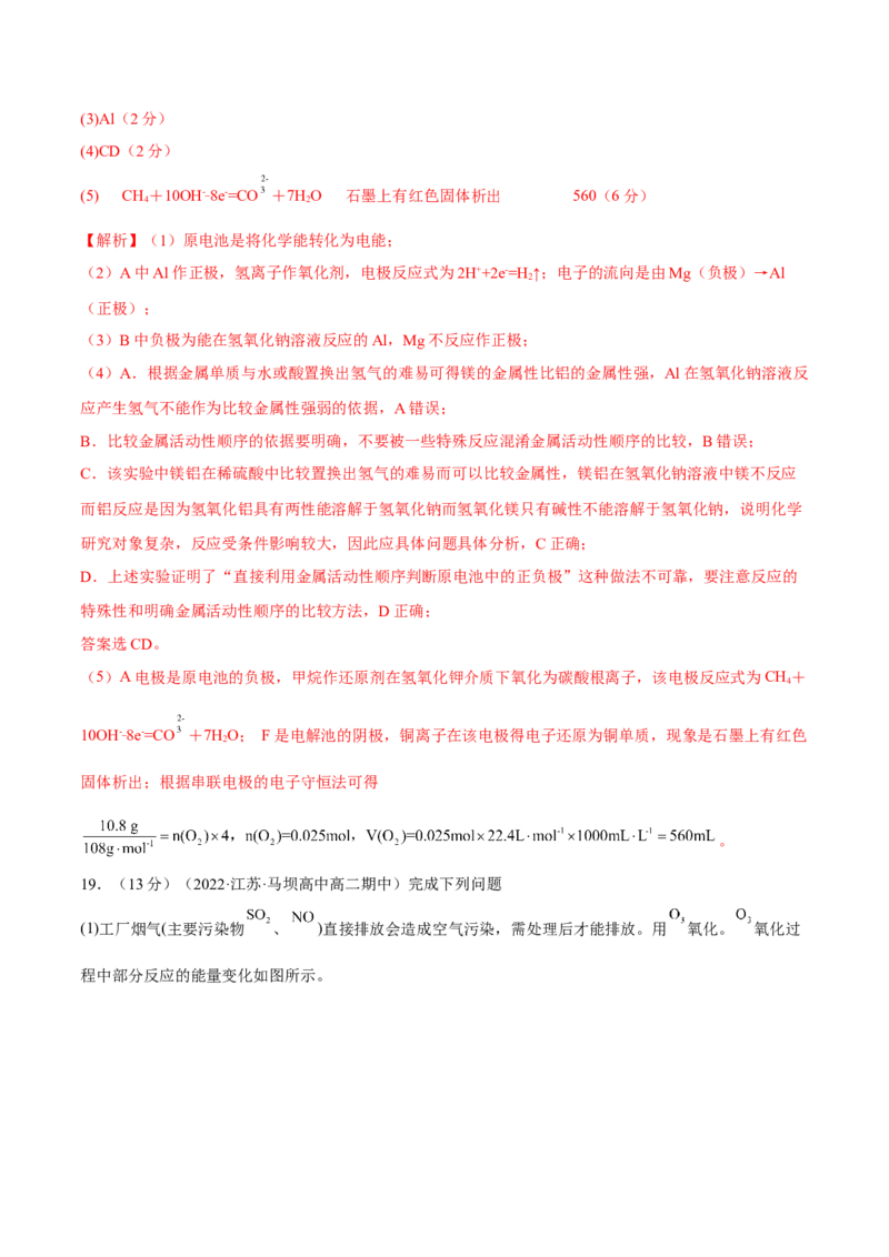 第四章章末测试（提升）（解析版）_高化_595801221724高中化学新人教版选择性必修一二三电子版教案PPT课件高中试卷_选择性必修1册（人教版）_专项练习