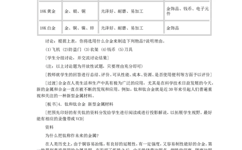 第8单元课题1金属材料(第2课时)_初中化学_01.人教版初中化学_01.初中化学课件PPT--教案--试题_初中化学全套_化学教案_化学：人教版九年级全册优秀教案(56份)