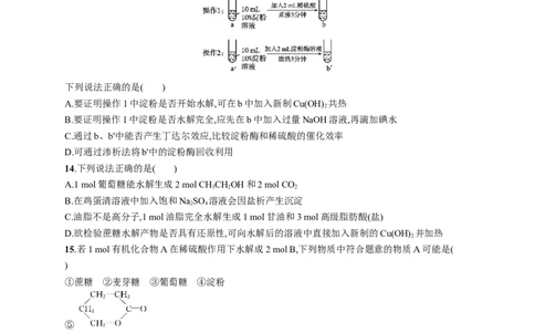 第四章测评_高化_2025春-人教版高中化学_05新版高中化学选择性必修3_2.课件+练习_第四章生物大分子本章整合课件（19张ppt）+练习（含解析）