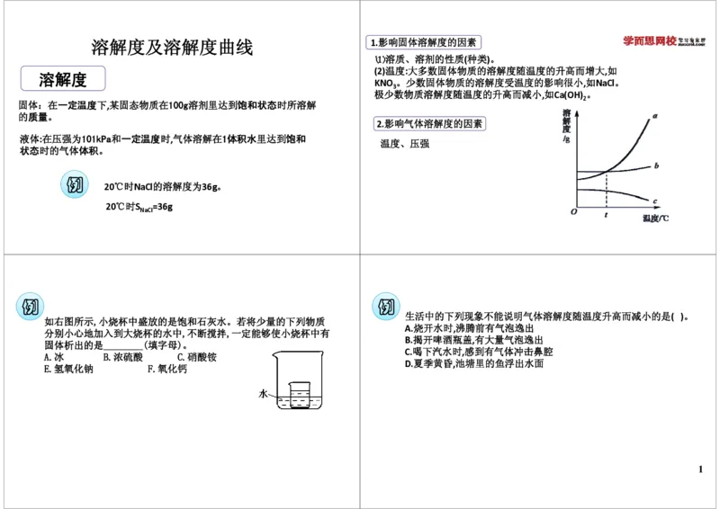 溶解度及溶解度曲线_初中化学_01.人教版初中化学_03.初中化学专项视频_[8214]初中化学难点突破溶液_第1讲溶解度及溶解度曲线