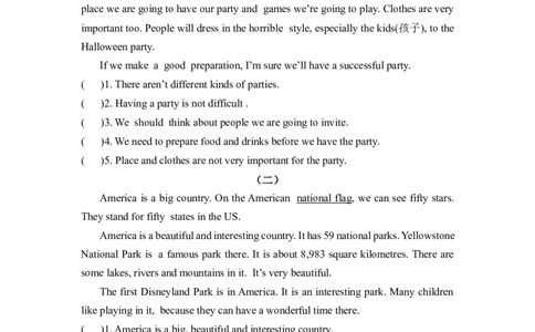 期末复习阅读理解（试题）译林版（三起）六年级下册_专项练习