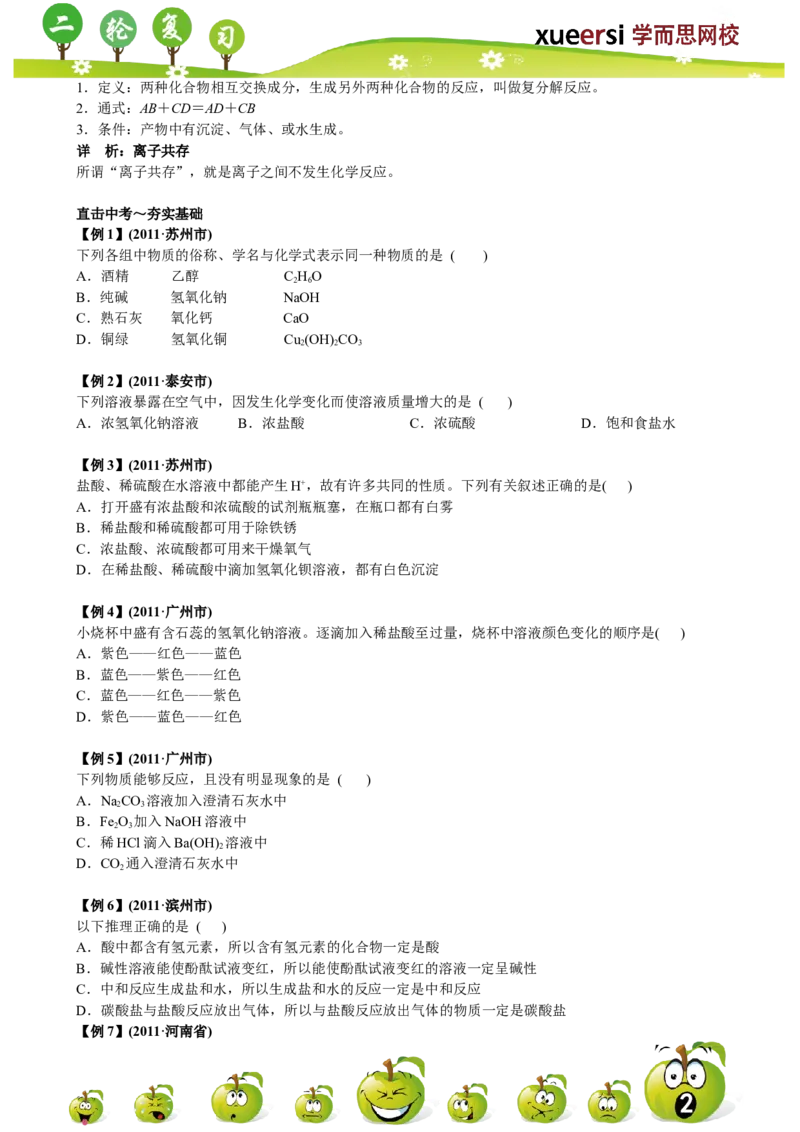 第7讲_初中化学_01.人教版初中化学_03.初中化学专项视频_[7975]2013年初三化学中考总复习15讲_第7讲常见的酸、碱、盐