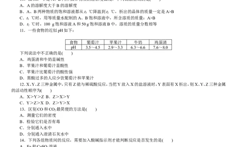 模拟试题（一）_初中化学_01.人教版初中化学_07.初中化学中考总复习_2017-2018人教版初中化学专题复习题型突破_2017-2018人教版初中化学专题复习模拟试卷5套（有答案）（5份打包）